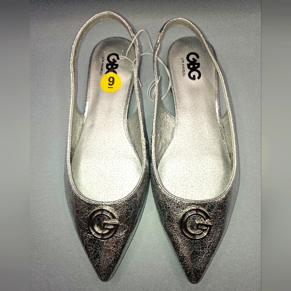 Women's G by Guess (GBG) Los Angeles Pointed Toe Slingback Flats, Multiple Sizes